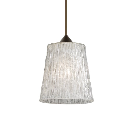 Besa Lighting Nico 4 Cord Pendant, Glitter Stone, Bronze Finish, 1x50W Halogen 1XT-5125GL-BR